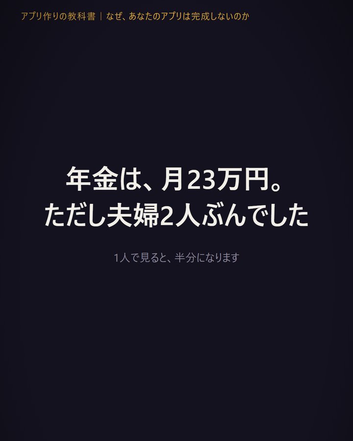 Instagramリール「年金は、月23万円。ただし夫婦2人ぶんでした」の表紙